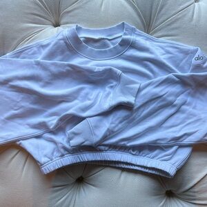 ALO cropped white sweatshirt small